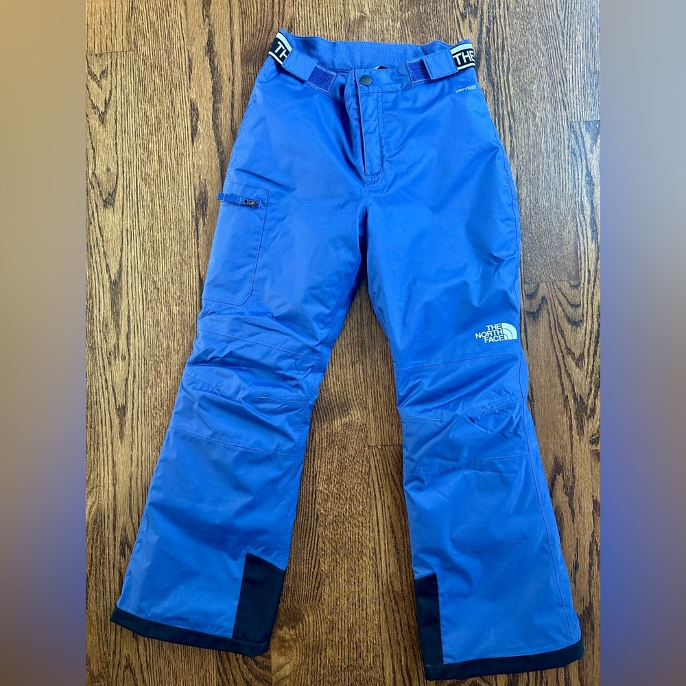 The North Face Kids Purple Blue Ski Pants, size Large.